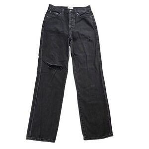 Pistola Black Cassid Super High Rise Straight Leg Button Fly Denim Jeans Size 27